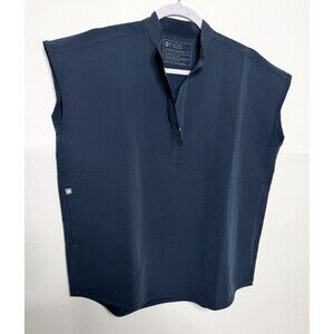 Figs Rafaela Techinal Collection Scrub Top Womens XS Oversized Blue New